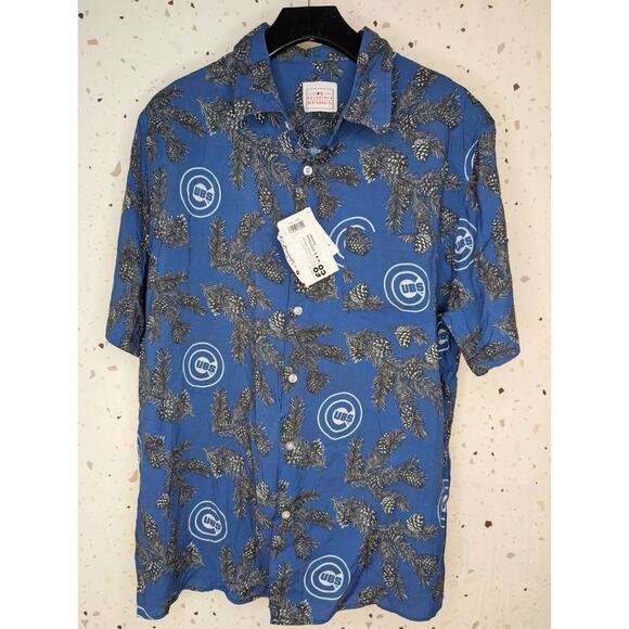 FOCO MLB Chicago Cubs Pinecone Men's Large Button Up Shirt - Picture 1 of 7